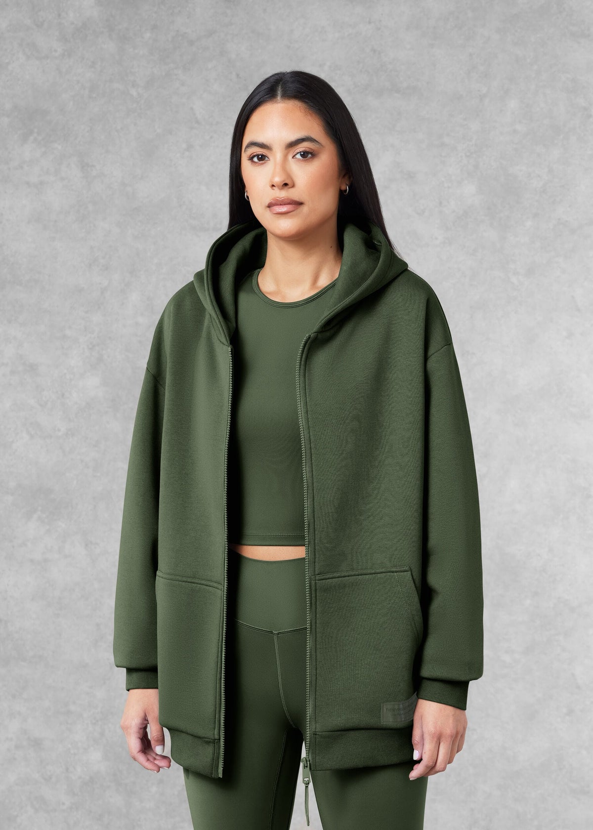 THE GIVING MOVEMENT COTTON OVERSIZED ZIP HOODIE