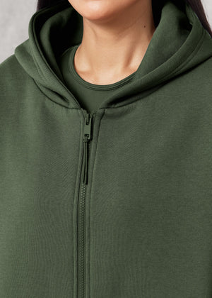 THE GIVING MOVEMENT COTTON OVERSIZED ZIP HOODIE