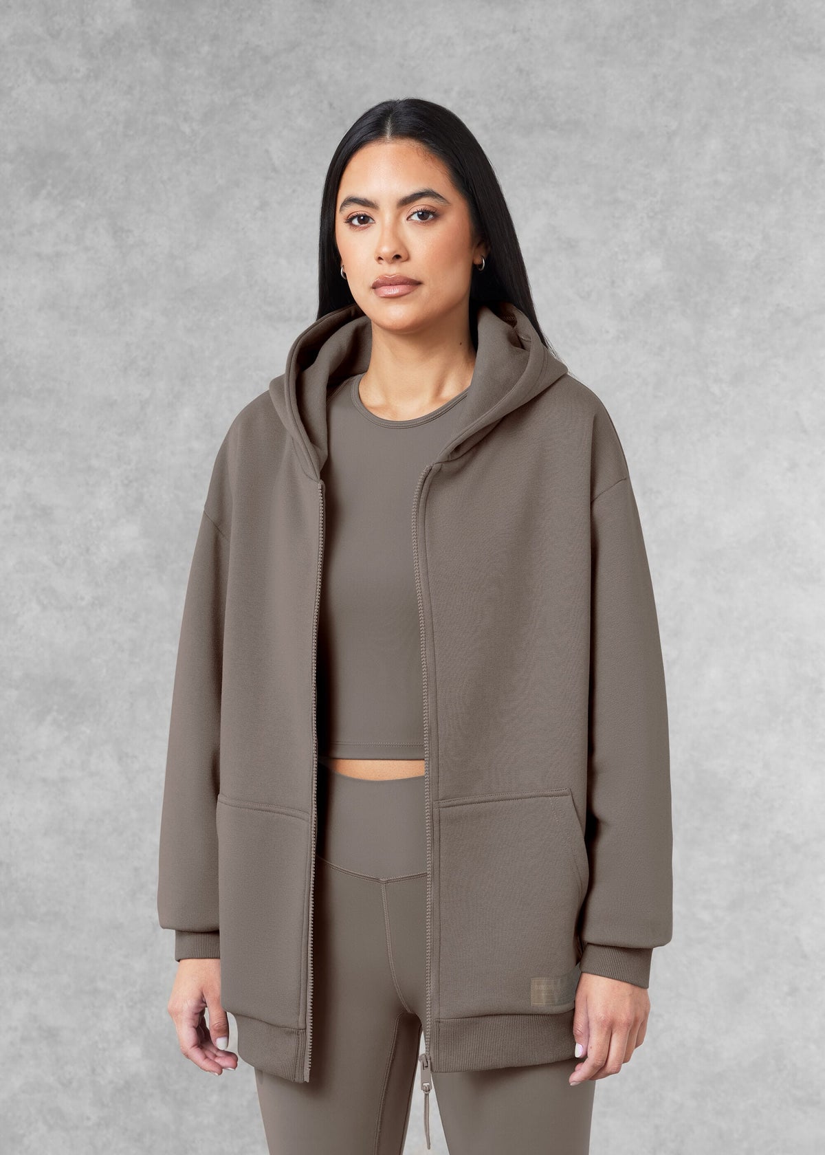 THE GIVING MOVEMENT COTTON OVERSIZED ZIP HOODIE