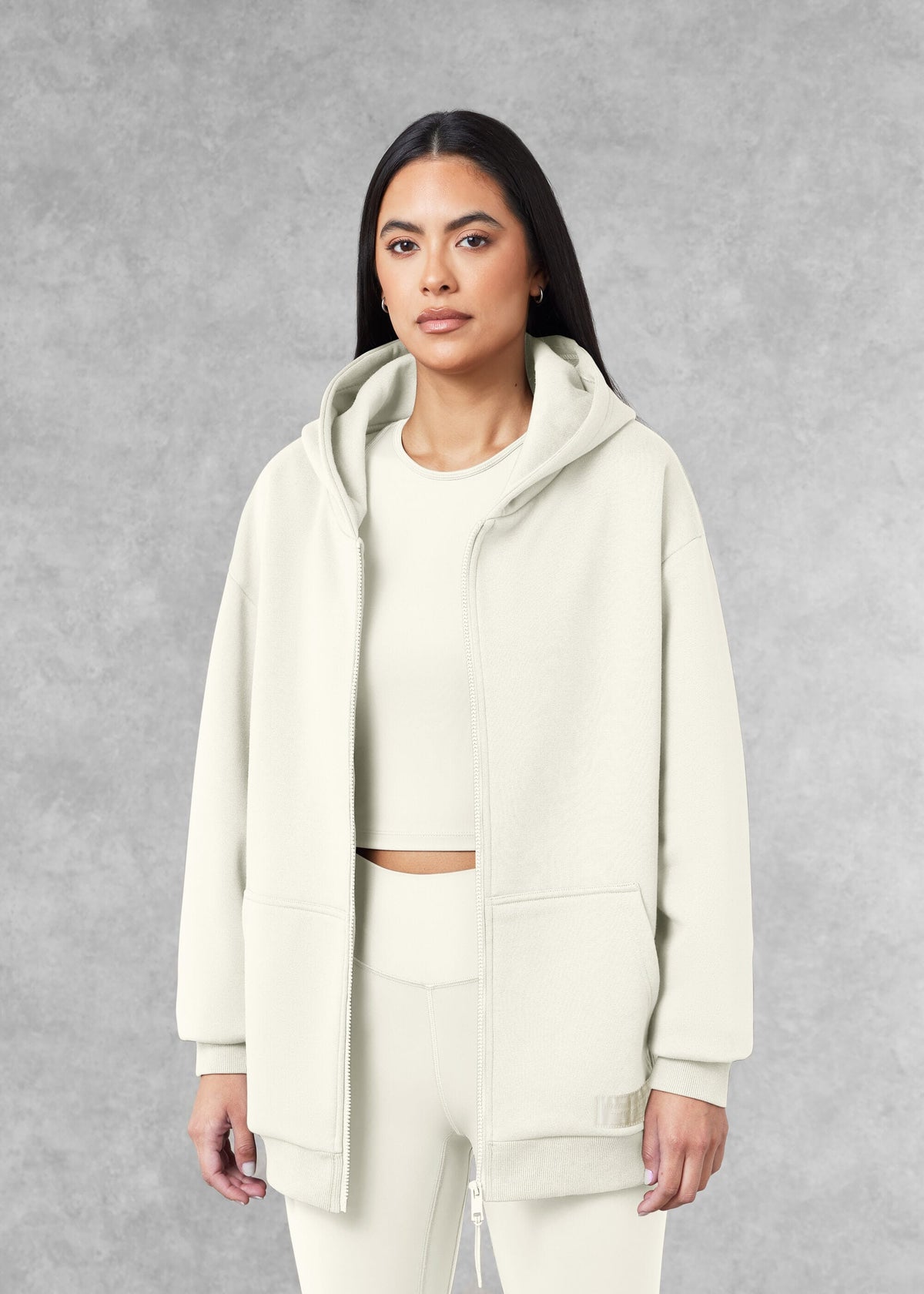 THE GIVING MOVEMENT COTTON OVERSIZED ZIP HOODIE