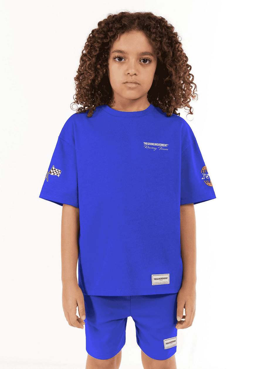 THE GIVING MOVEMENT KID'S OVERSIZED BIKER PRINT T-SHIRT