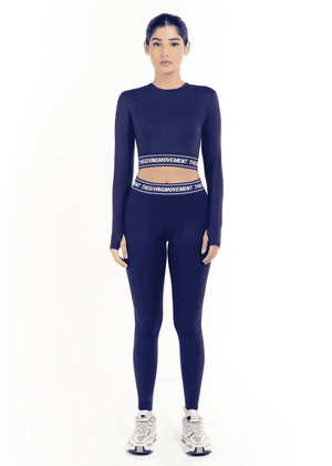 THE GIVING MOVEMENT CROPPED LS TOP WITH BRANDED ELASTIC