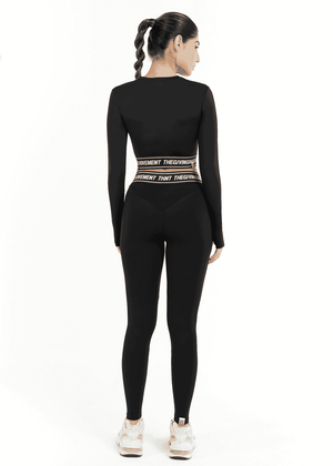 THE GIVING MOVEMENT CROPPED LS TOP WITH BRANDED ELASTIC