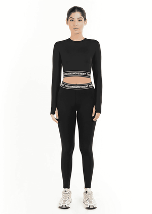 THE GIVING MOVEMENT CROPPED LS TOP WITH BRANDED ELASTIC