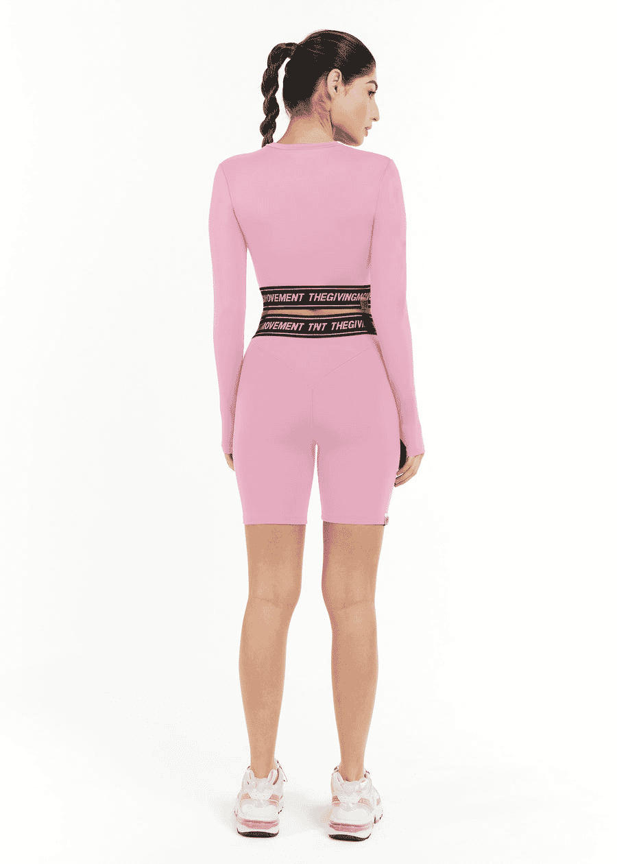 THE GIVING MOVEMENT RECYCLED BIKER SHORT BRANDED ELASTIC