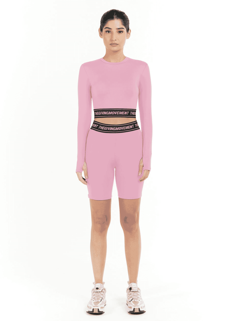 THE GIVING MOVEMENT RECYCLED BIKER SHORT BRANDED ELASTIC