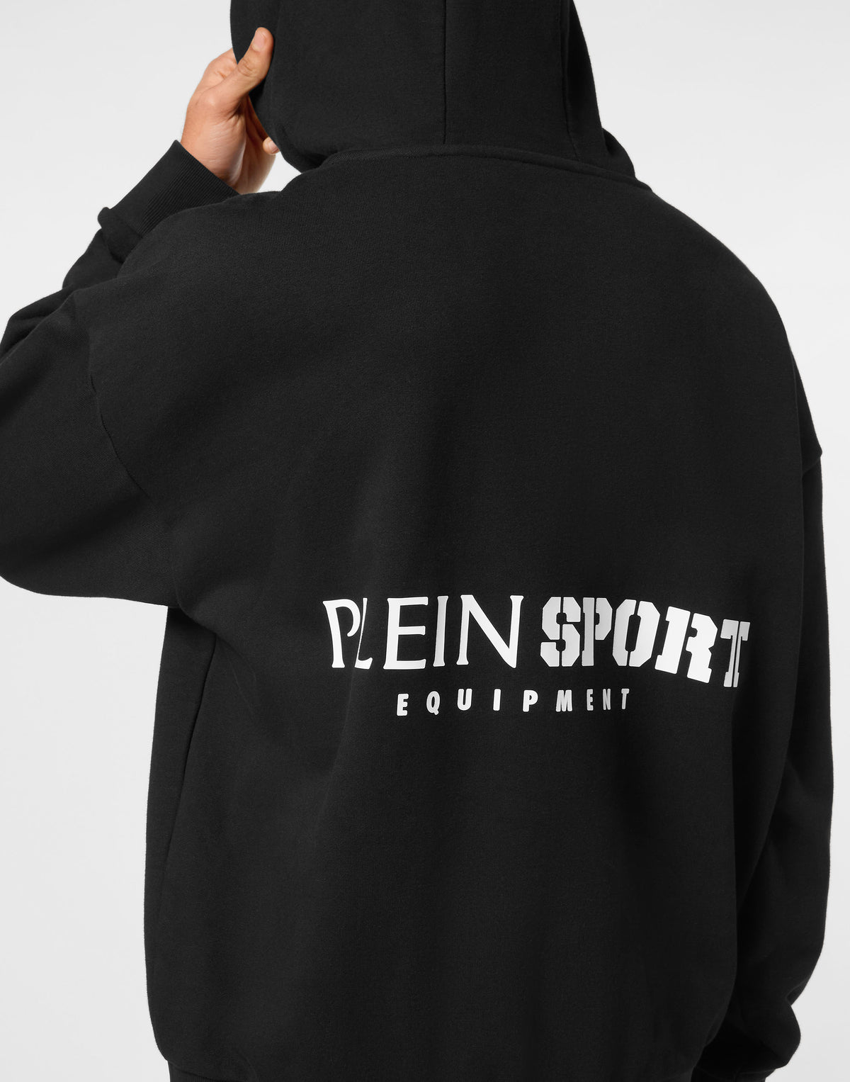 PLEIN SPORT OVERSIZE HOODIE SWEATSHIRT LS SCRATCH