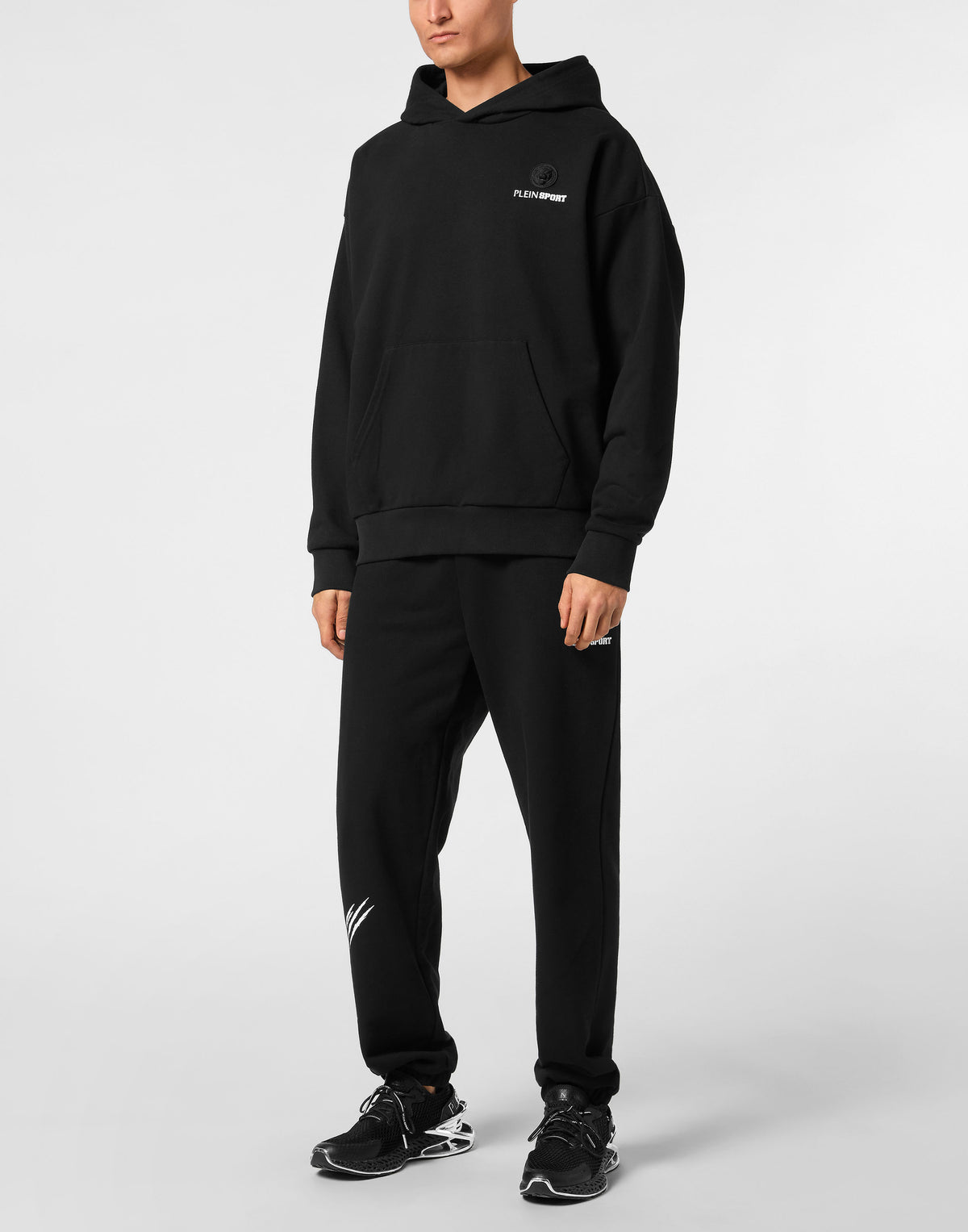 PLEIN SPORT OVERSIZE HOODIE SWEATSHIRT LS SCRATCH