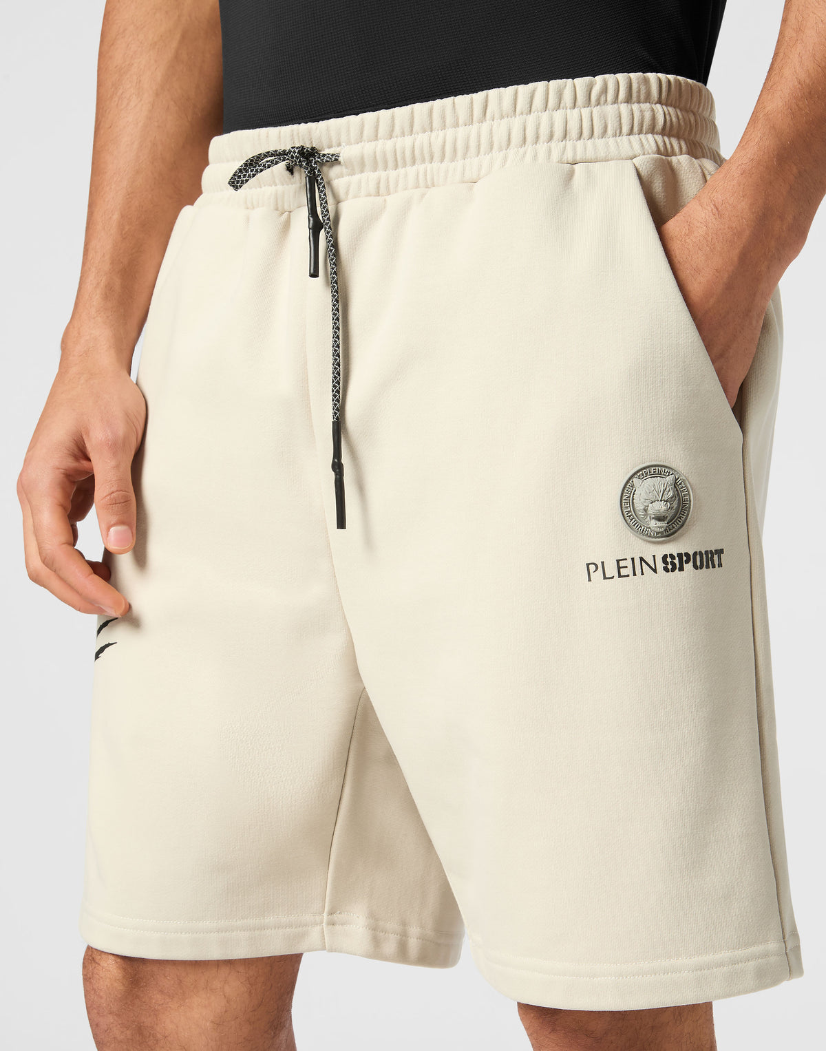 PLEIN SPORT LOOSE FIT JOGGING SHORTS SCRATCH