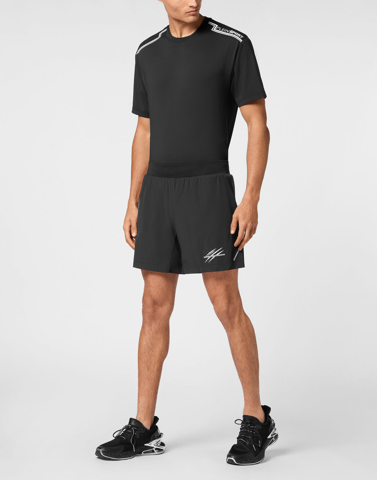 PLEIN SPORT TECHNICAL RUNNING SHORTS SCRATCH