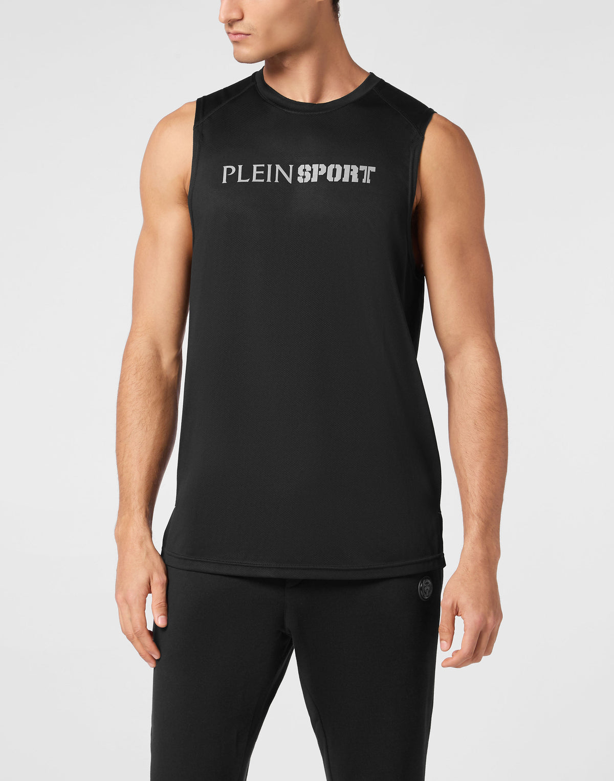 PLEIN SPORT REFLECTIVE TANK TOP ROUND NECK