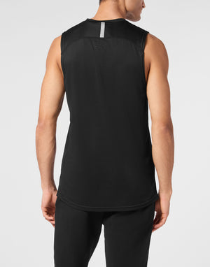 PLEIN SPORT REFLECTIVE TANK TOP ROUND NECK