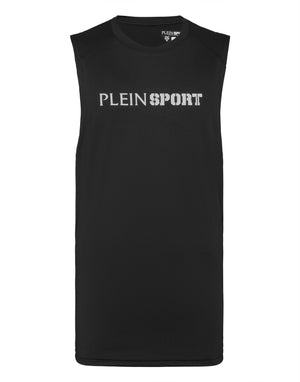 PLEIN SPORT REFLECTIVE TANK TOP ROUND NECK