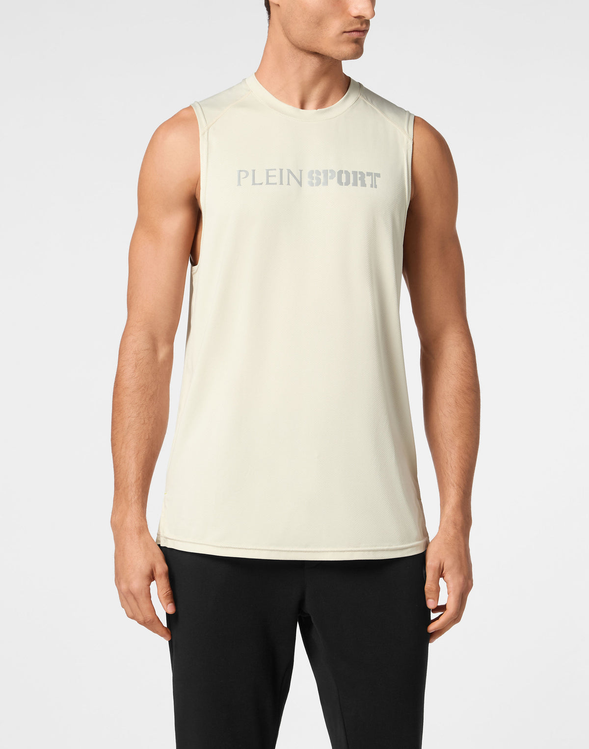 PLEIN SPORT REFLECTIVE TANK TOP ROUND NECK