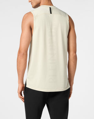 PLEIN SPORT REFLECTIVE TANK TOP ROUND NECK