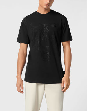 PLEIN SPORT COTTON T-SHIRT ROUND NECK SS  LAMINA TIGER