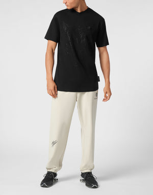 PLEIN SPORT COTTON T-SHIRT ROUND NECK SS  LAMINA TIGER