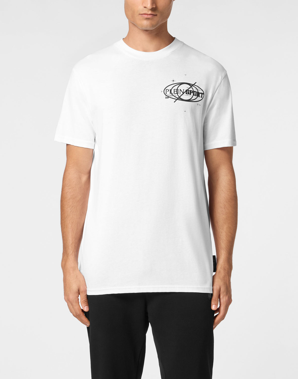 PLEIN SPORT COTTON T-SHIRT ROUND NECK SS LOGOS