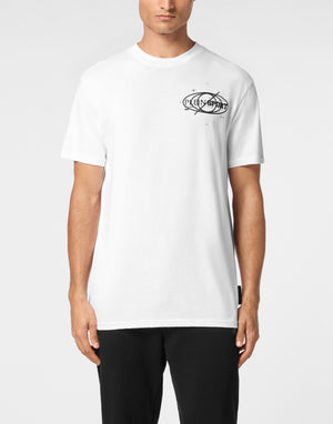 PLEIN SPORT COTTON T-SHIRT ROUND NECK SS LOGOS