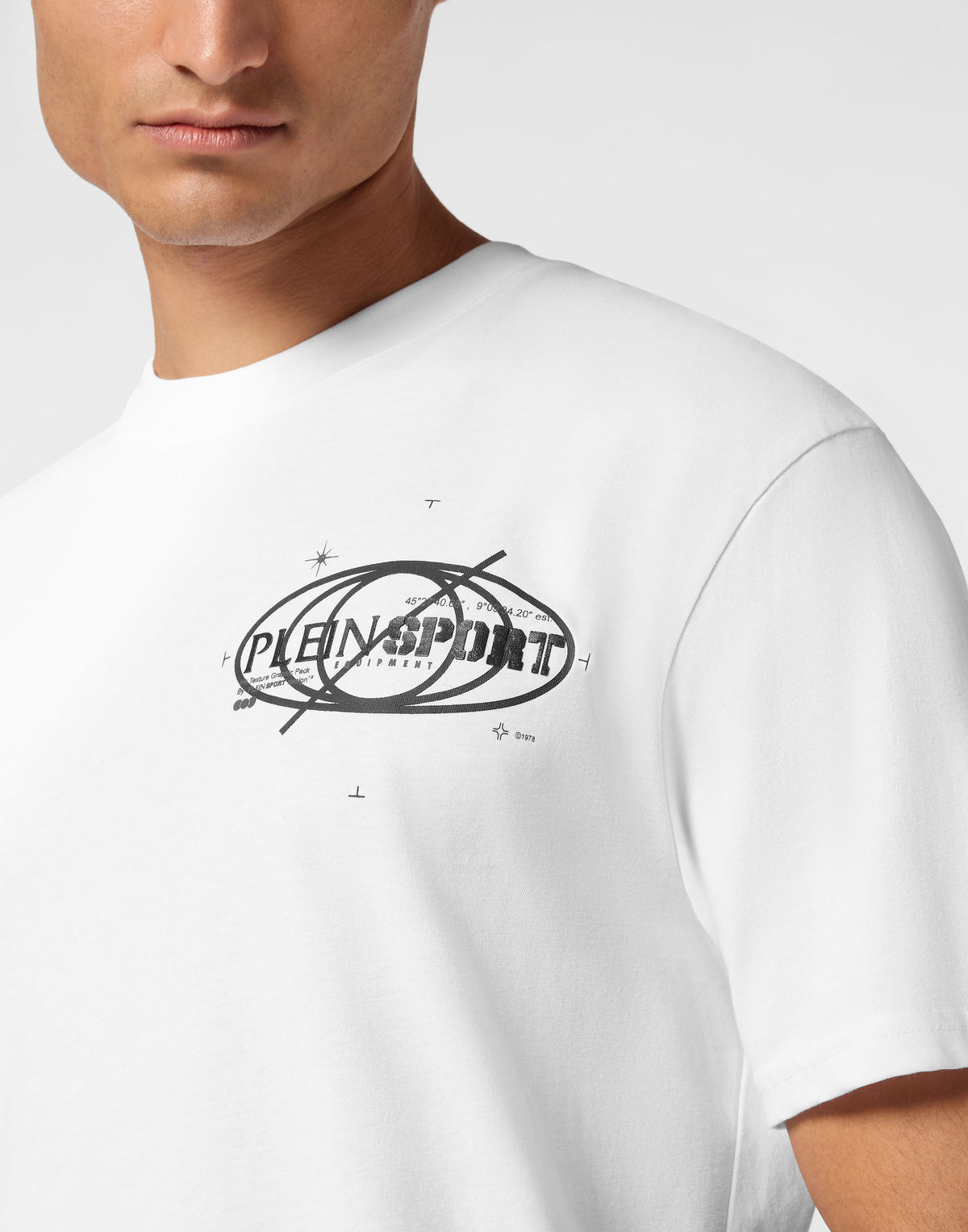 PLEIN SPORT COTTON T-SHIRT ROUND NECK SS LOGOS