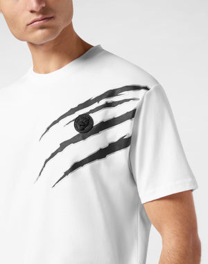 PLEIN SPORT COTTON T-SHIRT ROUND NECK SS LAMINA SCRATCH