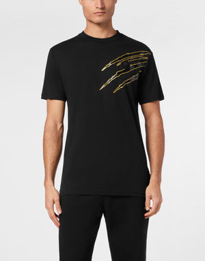 PLEIN SPORT COTTON T-SHIRT ROUND NECK SS LAMINA SCRATCH