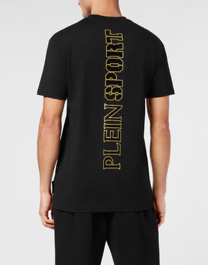 PLEIN SPORT COTTON T-SHIRT ROUND NECK SS LAMINA SCRATCH