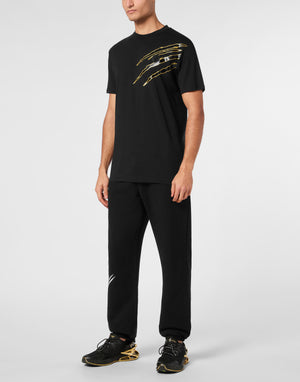 PLEIN SPORT COTTON T-SHIRT ROUND NECK SS LAMINA SCRATCH