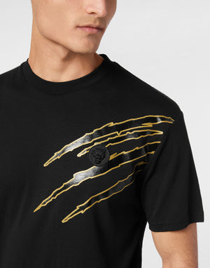 PLEIN SPORT COTTON T-SHIRT ROUND NECK SS LAMINA SCRATCH