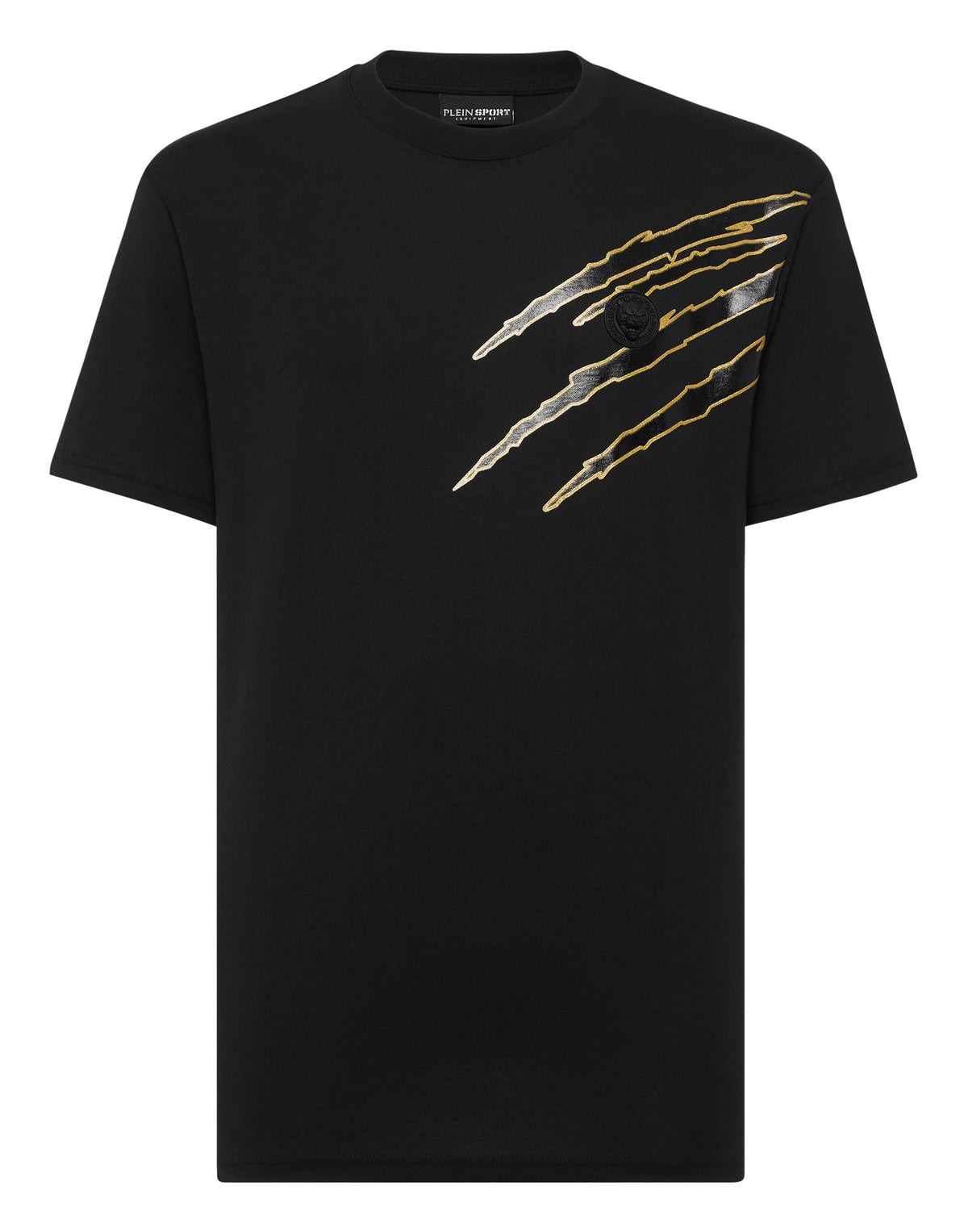 PLEIN SPORT COTTON T-SHIRT ROUND NECK SS LAMINA SCRATCH