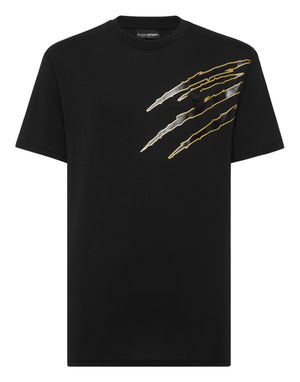 PLEIN SPORT COTTON T-SHIRT ROUND NECK SS LAMINA SCRATCH