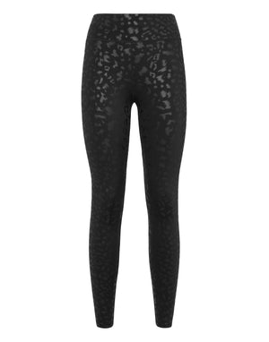 PLEIN SPORT BLACK LEOPARD PUSH UP LEGGINGS
