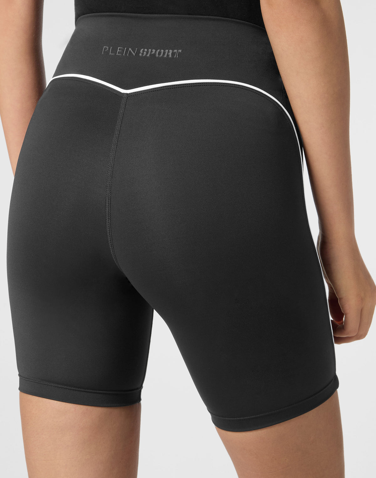 PLEIN SPORT SILKY SOFT PIPING BIKER SHORTS