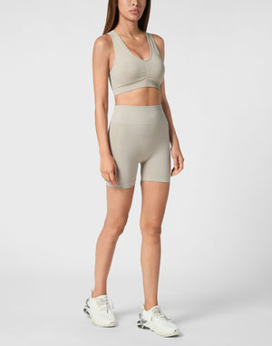 PLEIN SPORT SEAMLESS MICRO BIKER SHORTS LOGO