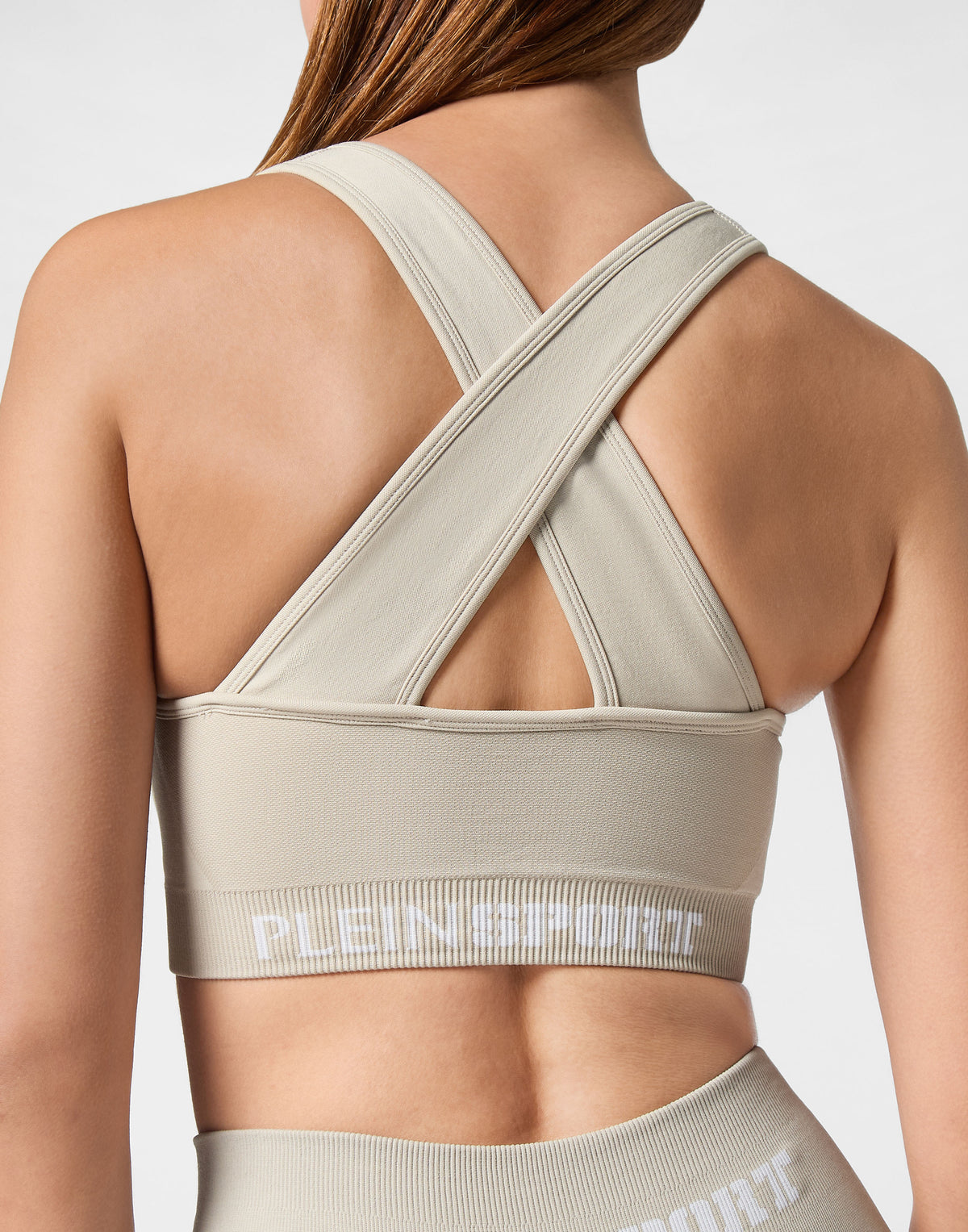 PLEIN SPORT SEAMLESS WIDE STRAPS SPORT BRA LOGO