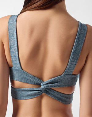 PLEIN SPORT SEAMLESS CROSSED STRAPS SPORT BRA LOGO