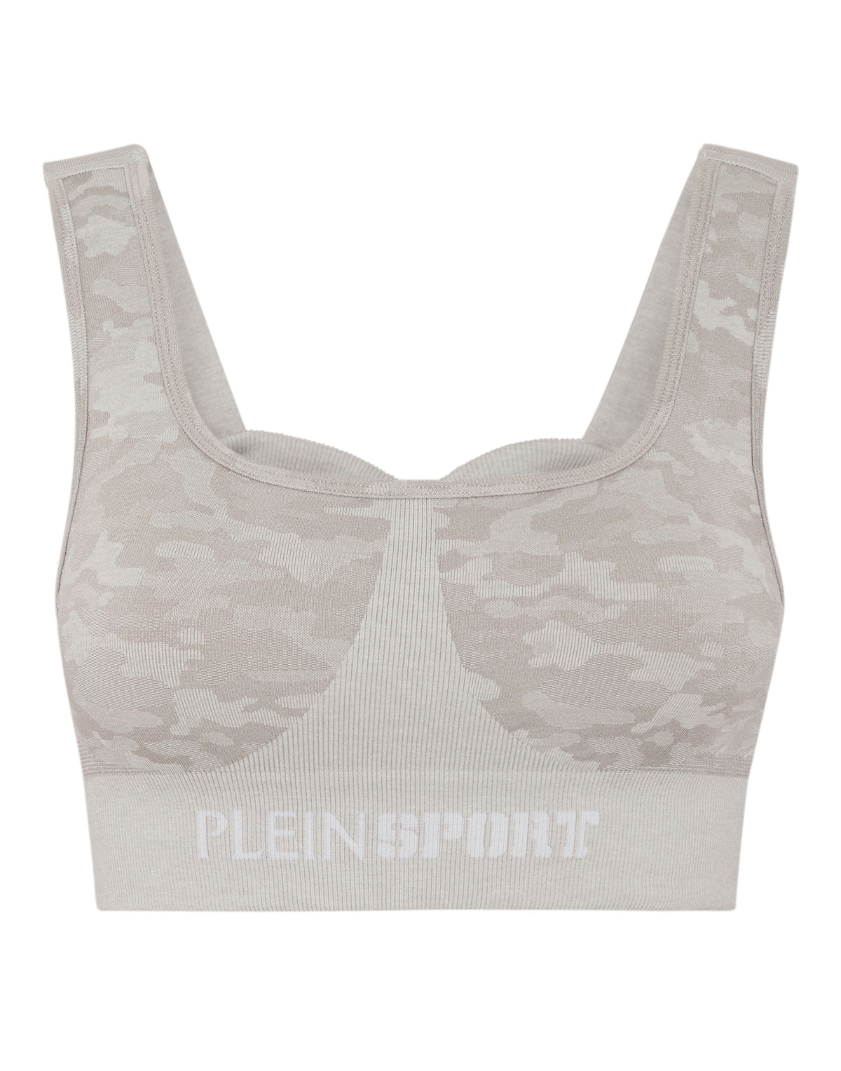 PLEIN SPORT SEAMLESS CROSSED STRAPS SPORT BRA LOGO
