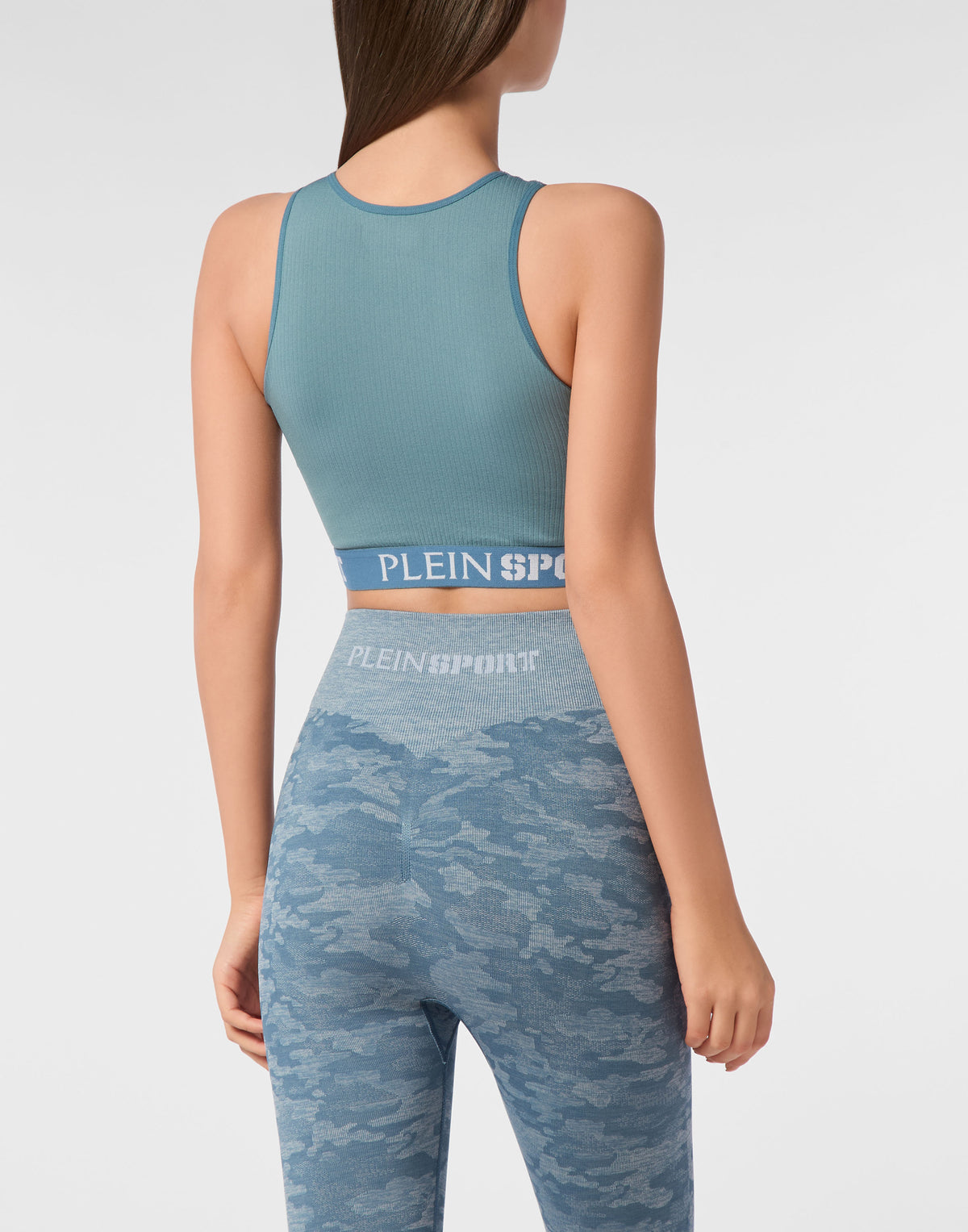 PLEIN SPORT RIB SEAMLESS TRAINING SPORT BRA LOGO
