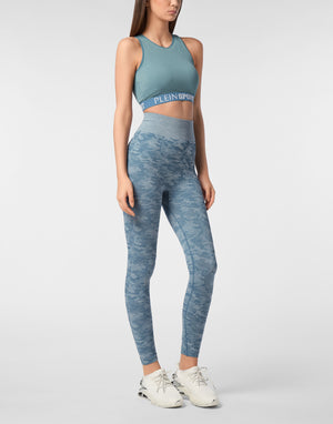 PLEIN SPORT RIB SEAMLESS TRAINING SPORT BRA LOGO