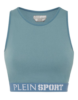 PLEIN SPORT RIB SEAMLESS TRAINING SPORT BRA LOGO