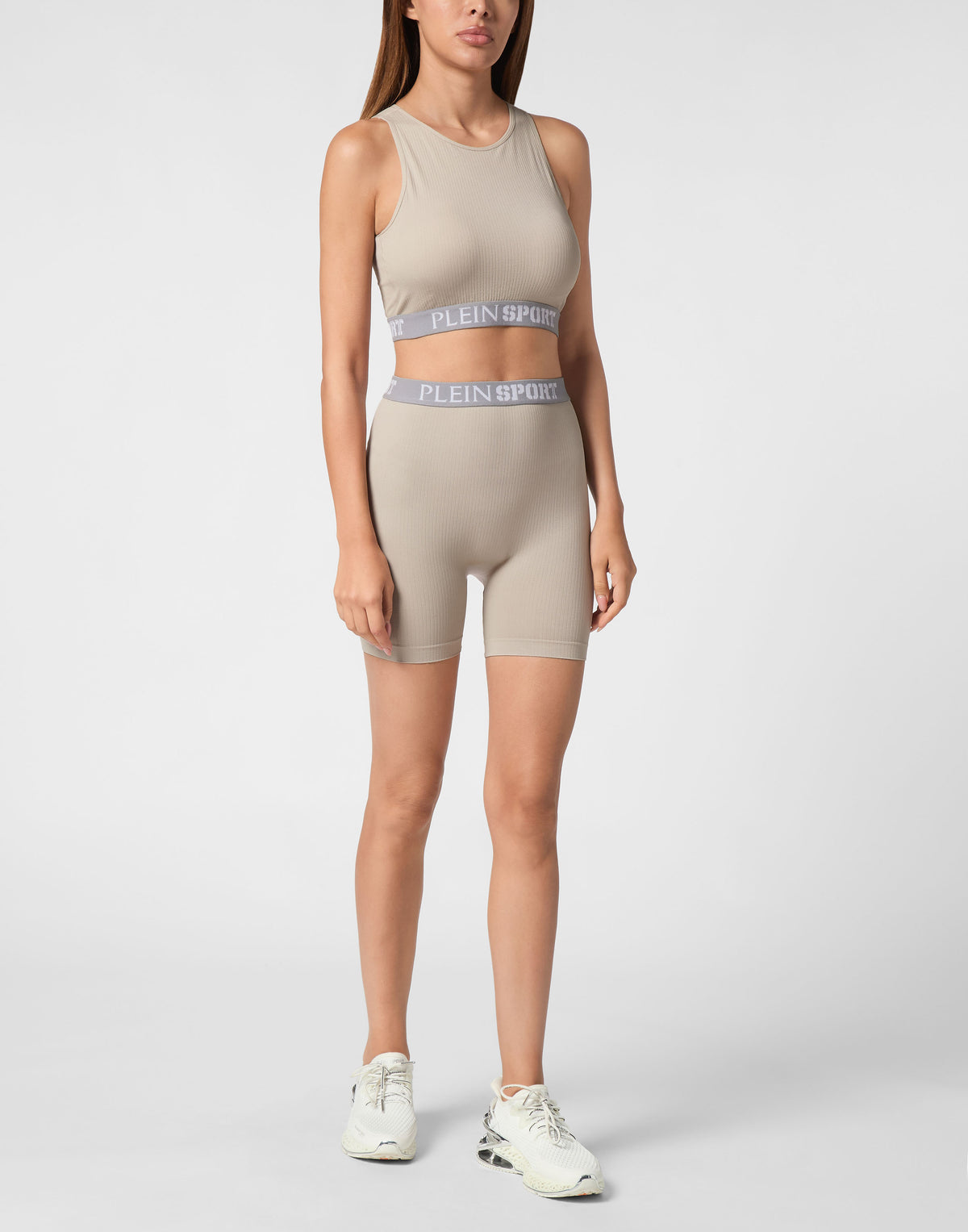 PLEIN SPORT RIB SEAMLESS TRAINING SPORT BRA LOGO