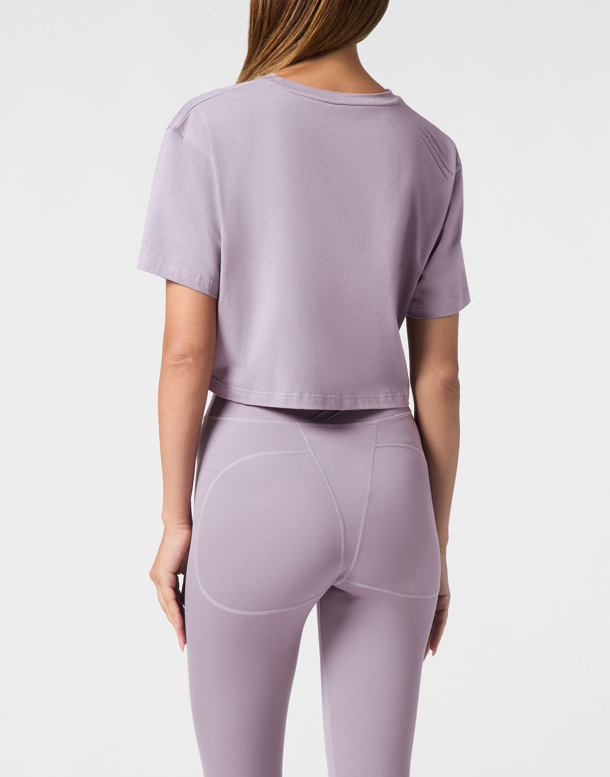 PLEIN SPORT COTTON CROPPED T-SHIRT ROUND NECK SS SCRATCH