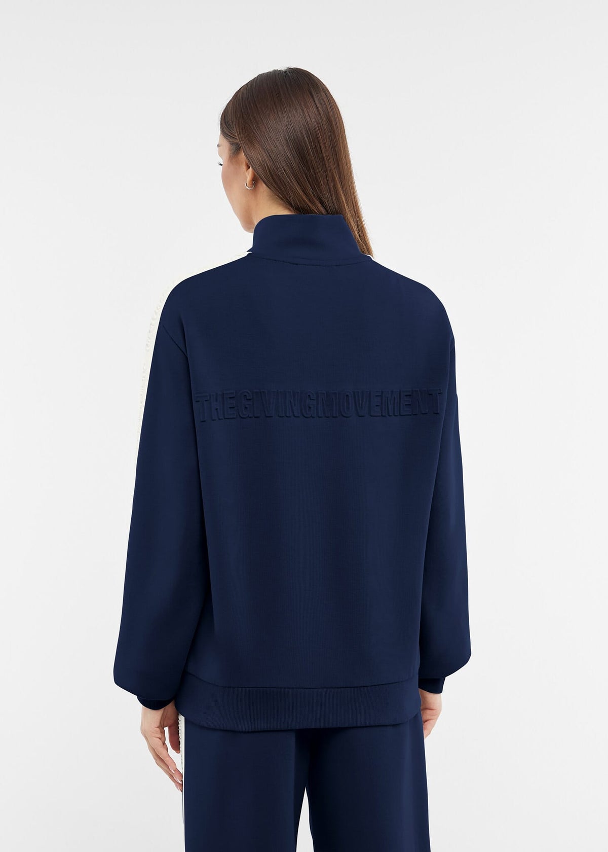 THE GIVING MOVEMENT EMBOSSED CONTRAST PANEL TRACK JACKET
