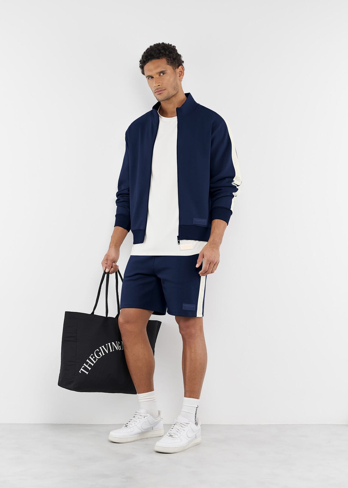 THE GIVING MOVEMENT EMBOSSED CONTRAST PANEL TRACK JACKET