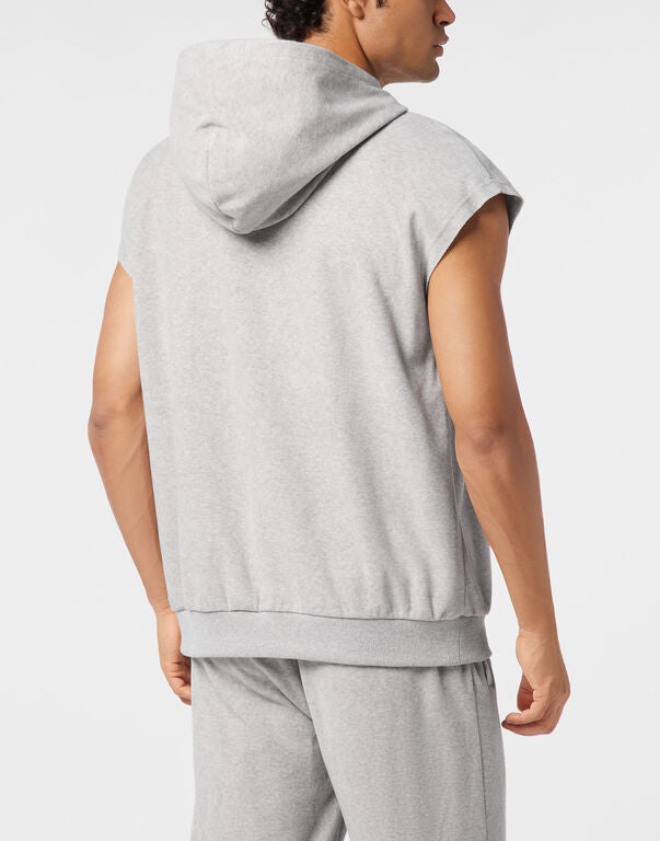 PLEIN SPORT SPONGE SLEEVELESS HOODIED VEST