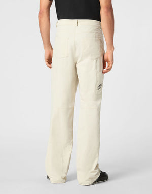 PLEIN SPORT TECHNICAL NYLON LOOSE FIT CARGO TROUSERS SCRATCH