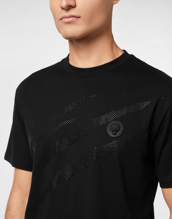 PLEIN SPORT COTTON T-SHIRT ROUND NECK SS LAMINA SCRATCH