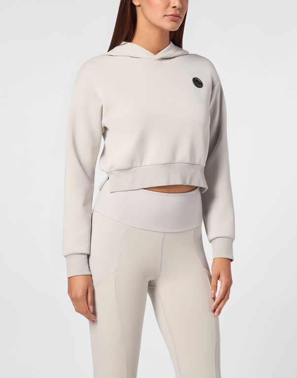 PLEIN SPORT CROPPED HOODIE SWEATSHIRT