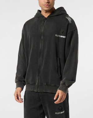PLEIN SPORT HOODIE SWEATJACKET COLD DYE