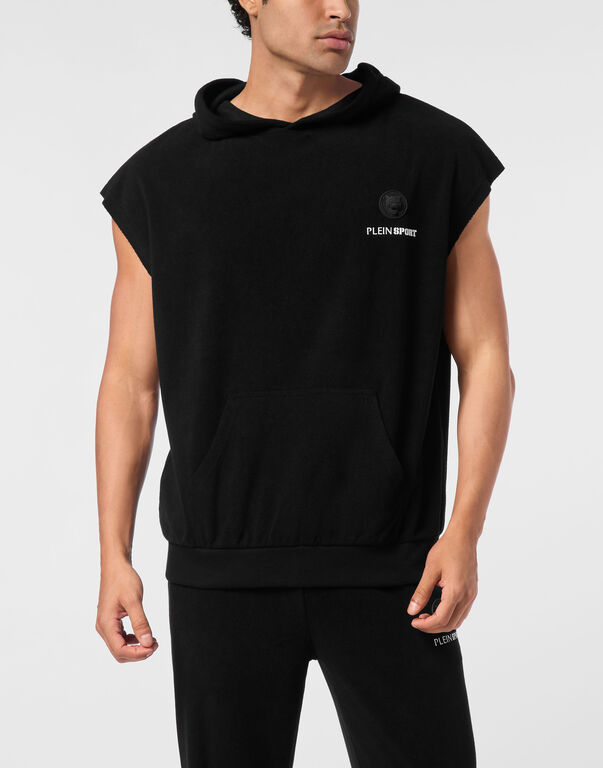 PLEIN SPORT SPONGE SLEEVELESS HOODIED VEST